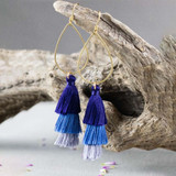 Navy Ombre Tassel Earrings